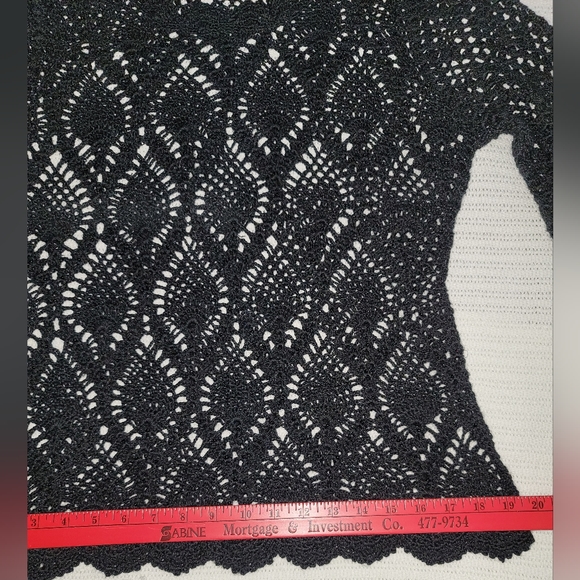 Chico's open weave v-neck sweater Size 2 (12-14) - Picture 7 of 12